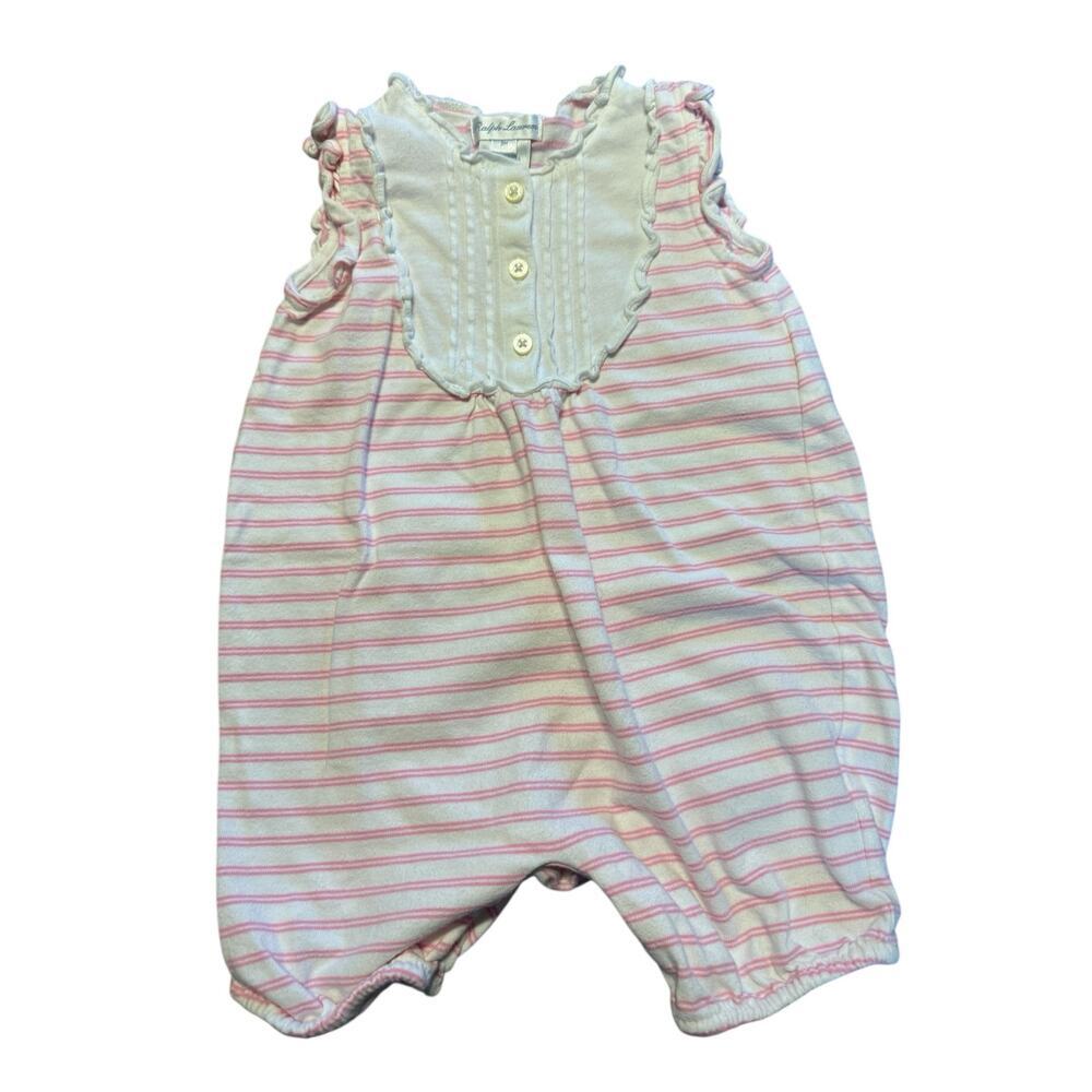 Ralph Lauren Romper Pink White Size 9 Months